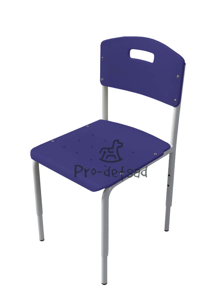 стул на металлокаркасе синий